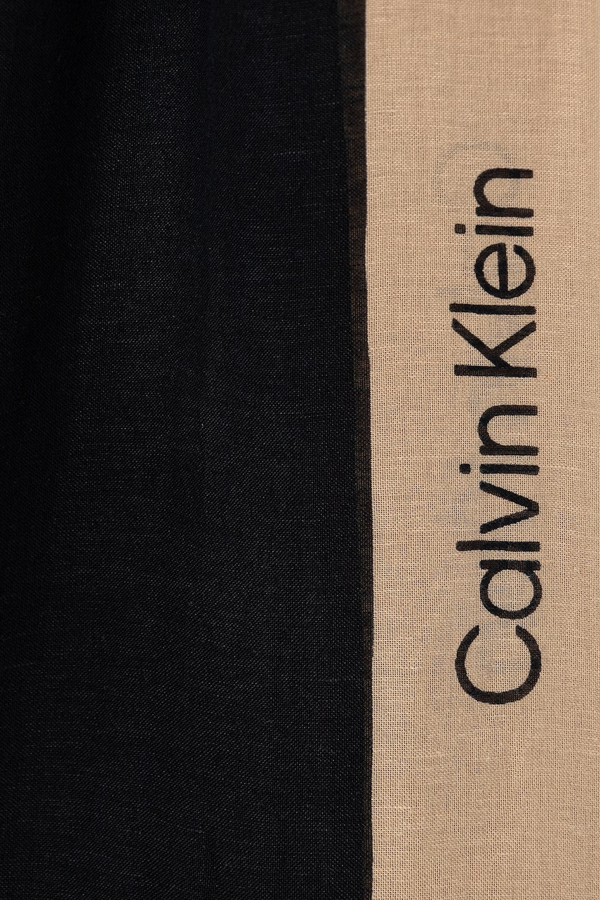 Calvin Klein šál dámsky s prímesou ľanu