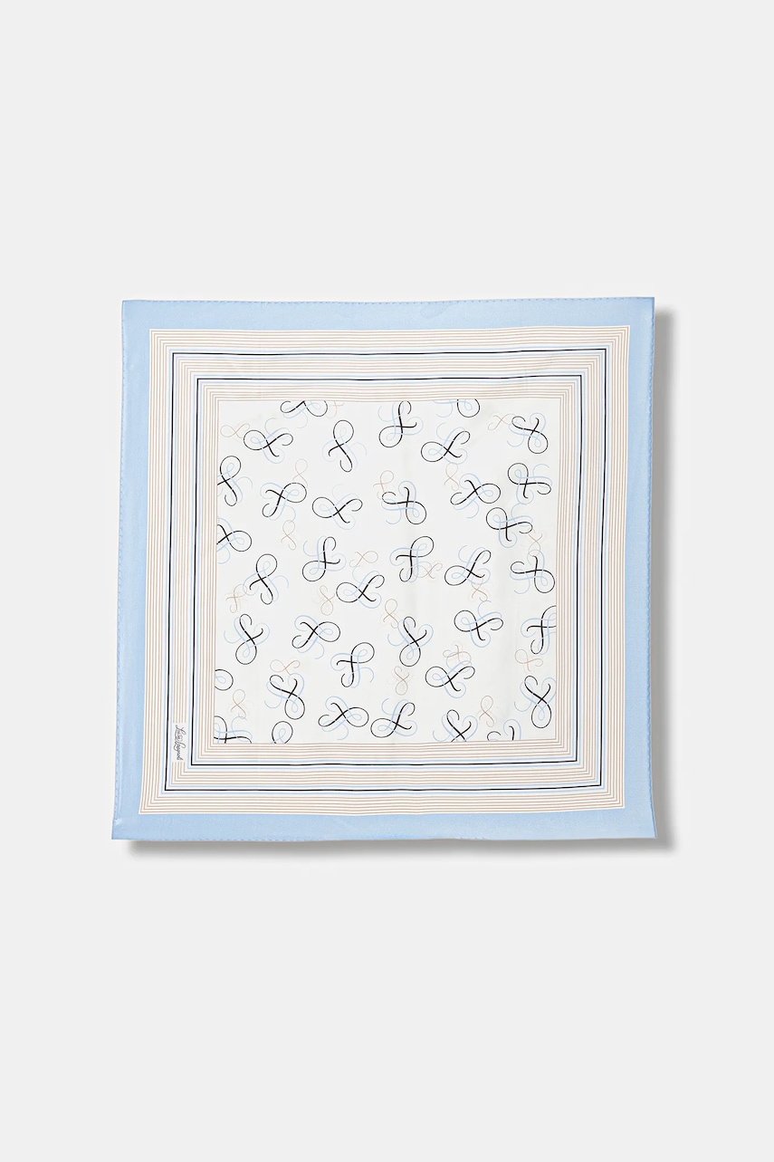 Luisa Spagnoli apaszka jedwabna Rullante damska kolor niebieski wzorzysta 543096