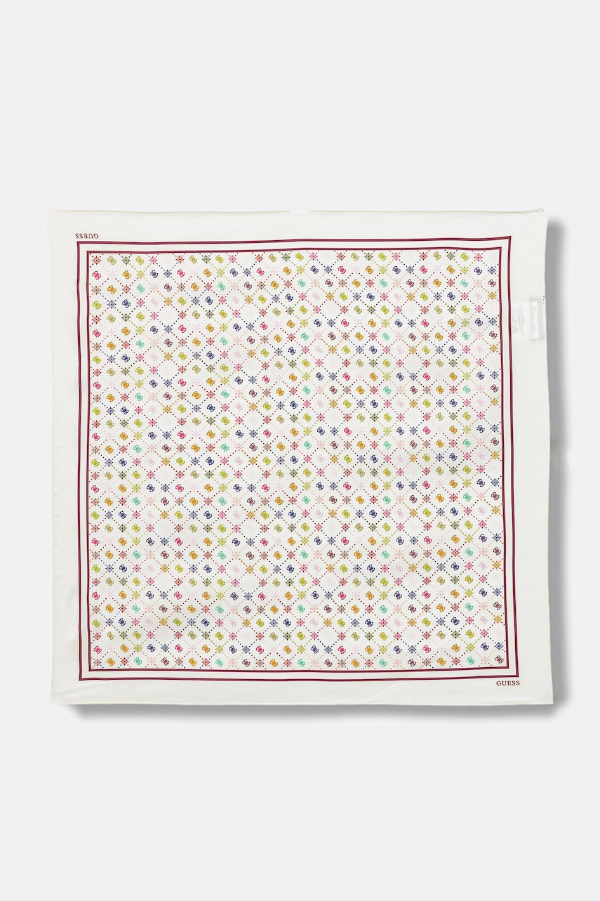 Guess apaszka EMELIE damska kolor biały wzorzysta AW5522 VIS03