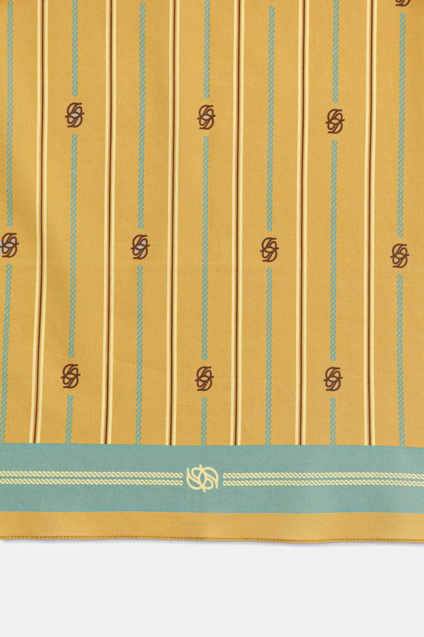 Drôle de Monsieur Τετράγωνο μαντήλι γυναικείο βαμβάκι Rayure Monogramme φωτογραφία