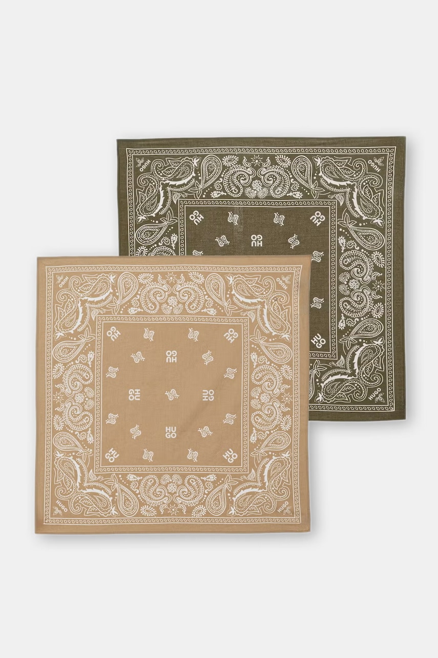 HUGO τετράγωνο μαντήλι ανδρικό βαμβακερό 2Bandana_pack_M