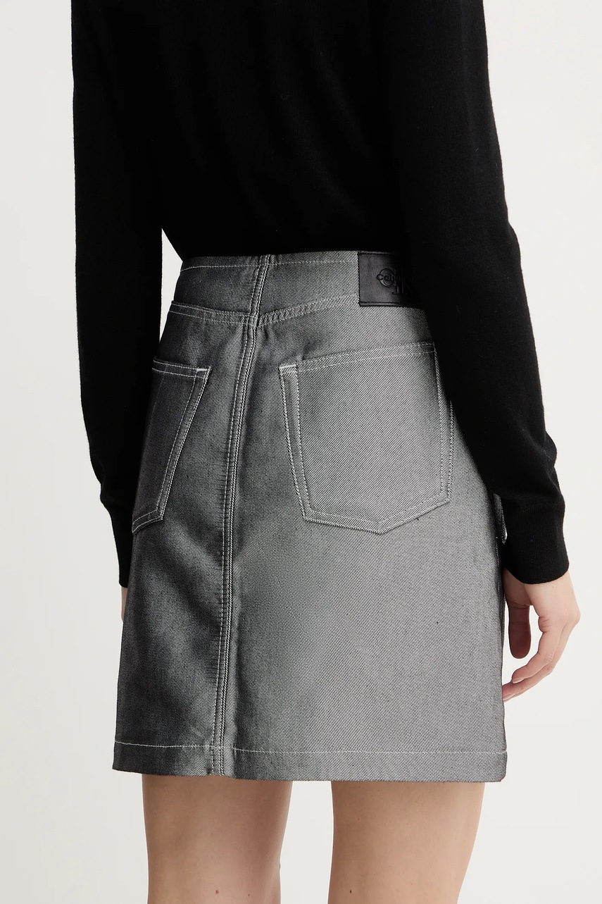 Τζιν φούστα Calvin Klein Jeans χρώμα: γκρι, LV047E716G φωτογραφία