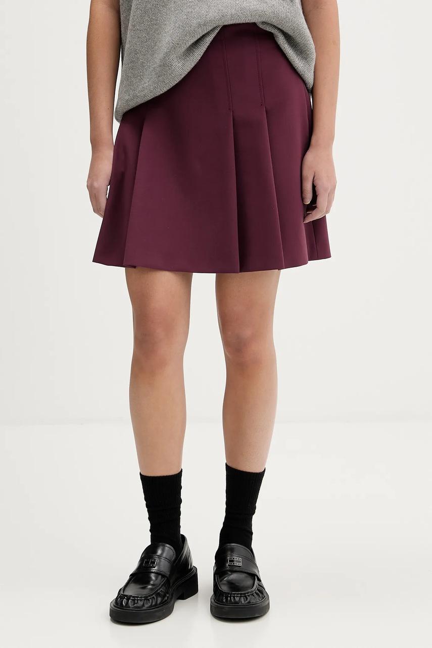 HUGO fustă Roballo culoarea violet, mini, evazati, 50554462