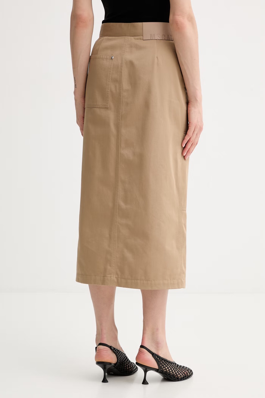 MSGM sukně s rozparkem bavlněná (obrázek 3)