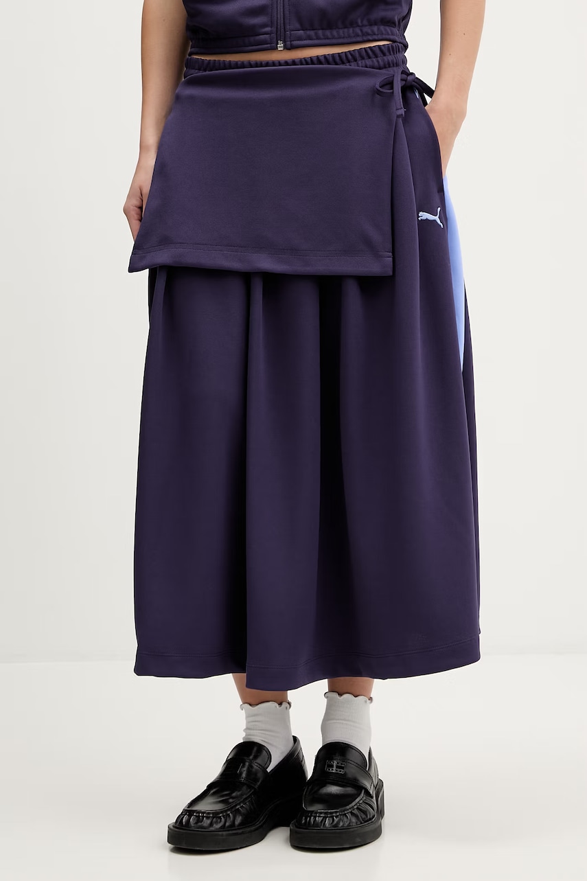 Puma spódnica T7 Midi kolor fioletowy midi rozkloszowana 634622