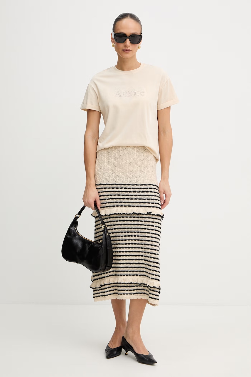 Sukně s příměsí lnu Twinset