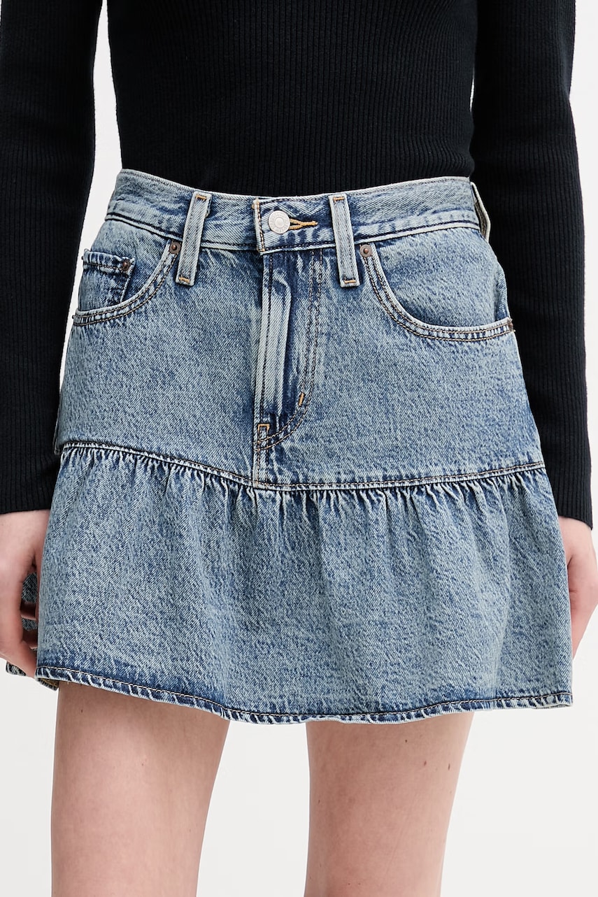 Levi's fustă din bumbac denim FLOUNCE MINI