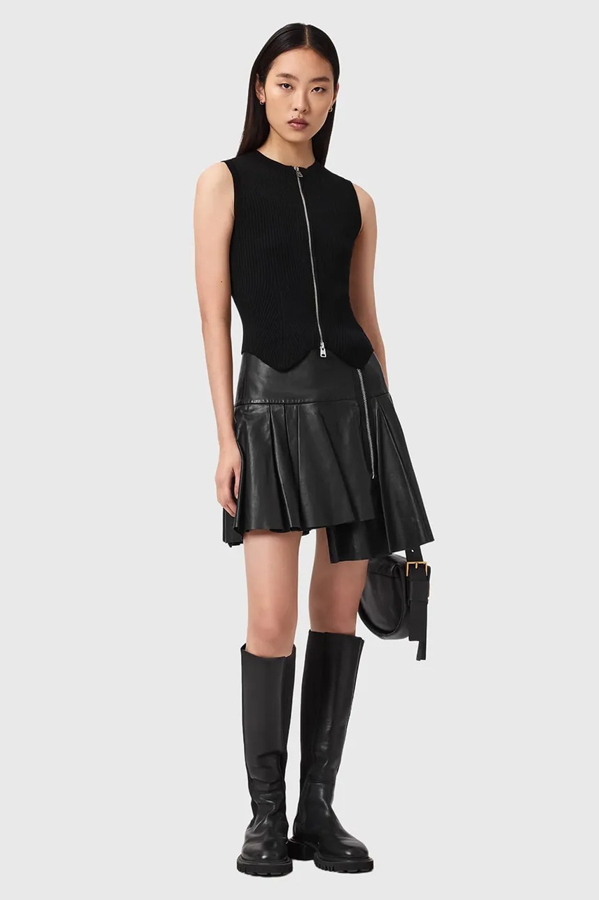 Kožená sukně AllSaints IRINA (obrázek 3)