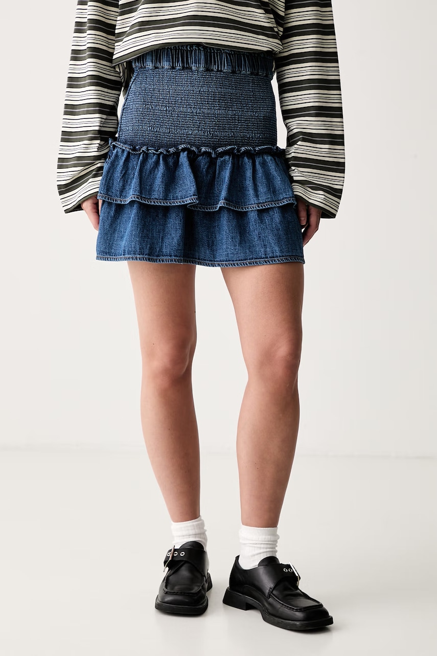 Tommy Jeans spódnica rozkloszowana jeansowa
