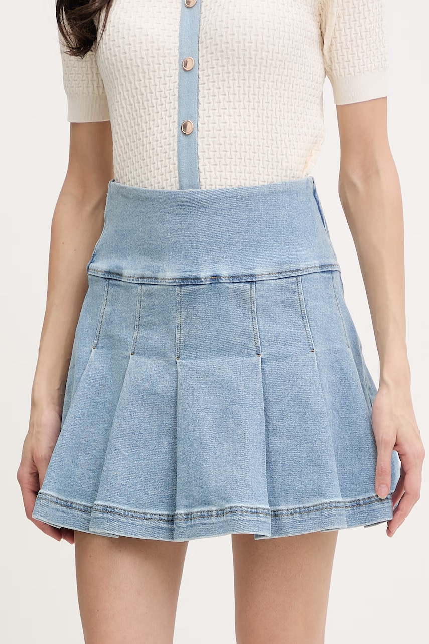 Morgan fustă plisată denim