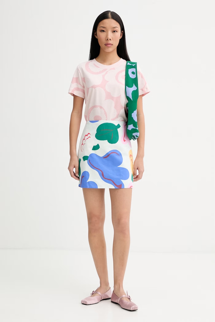 Marimekko sukňa áčkového strihu s prímesou ľanu