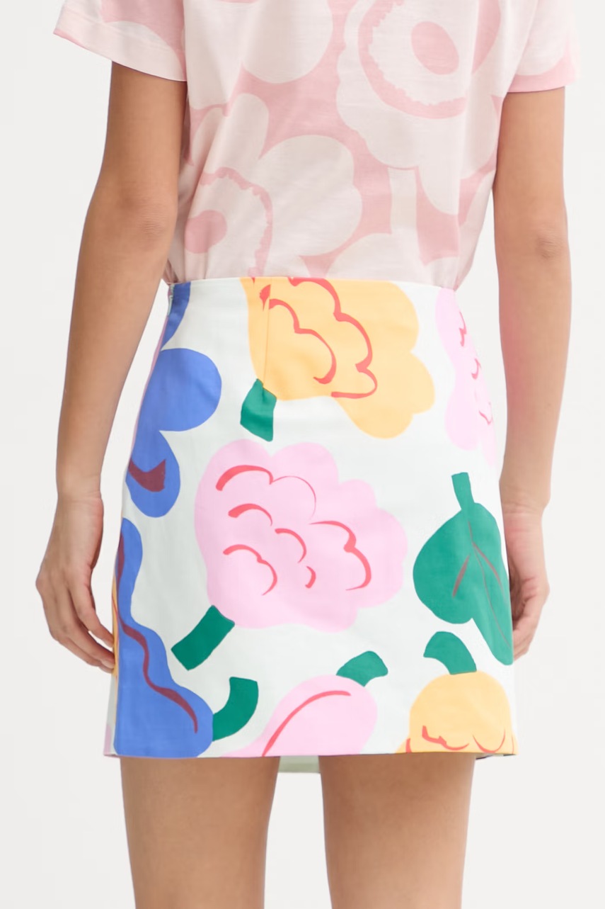 Marimekko sukňa áčkového strihu s prímesou ľanu