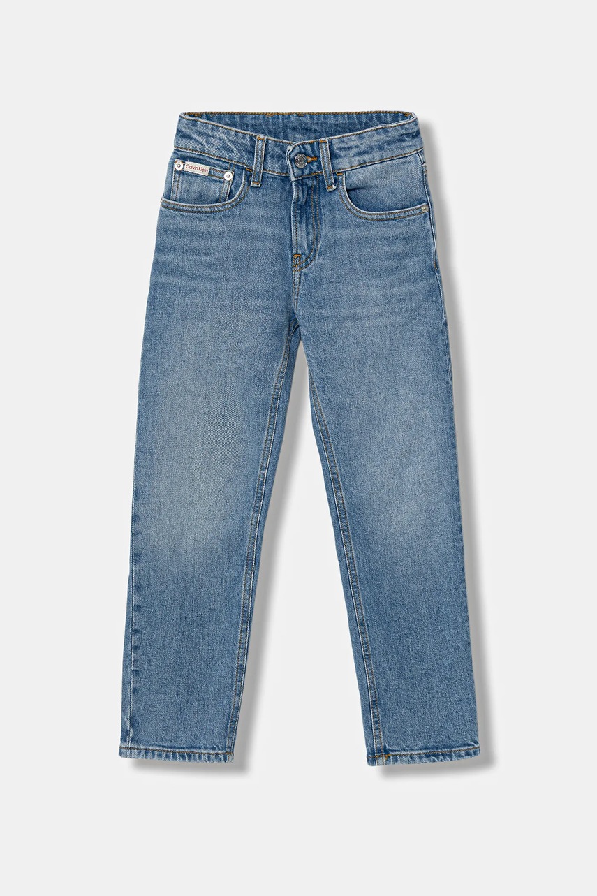 Levně Dětské rifle Calvin Klein Jeans STRAIGHT IB0IB02640