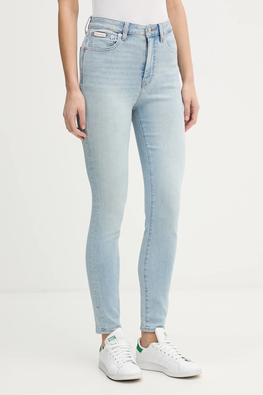 Levně Džíny Calvin Klein Jeans dámské, modrá barva, LV047E610G