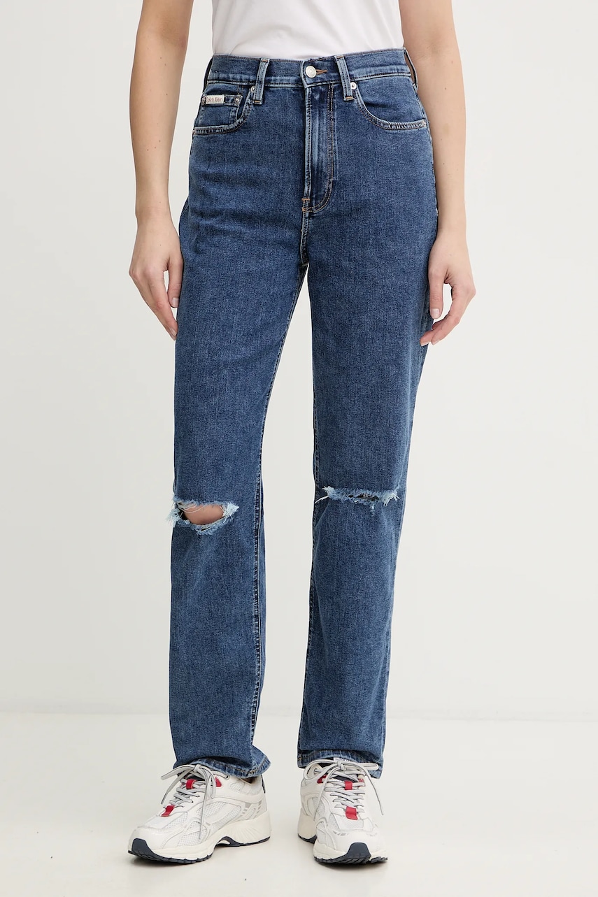 Levně Džíny Calvin Klein Jeans dámské, high waist, LV047E615G