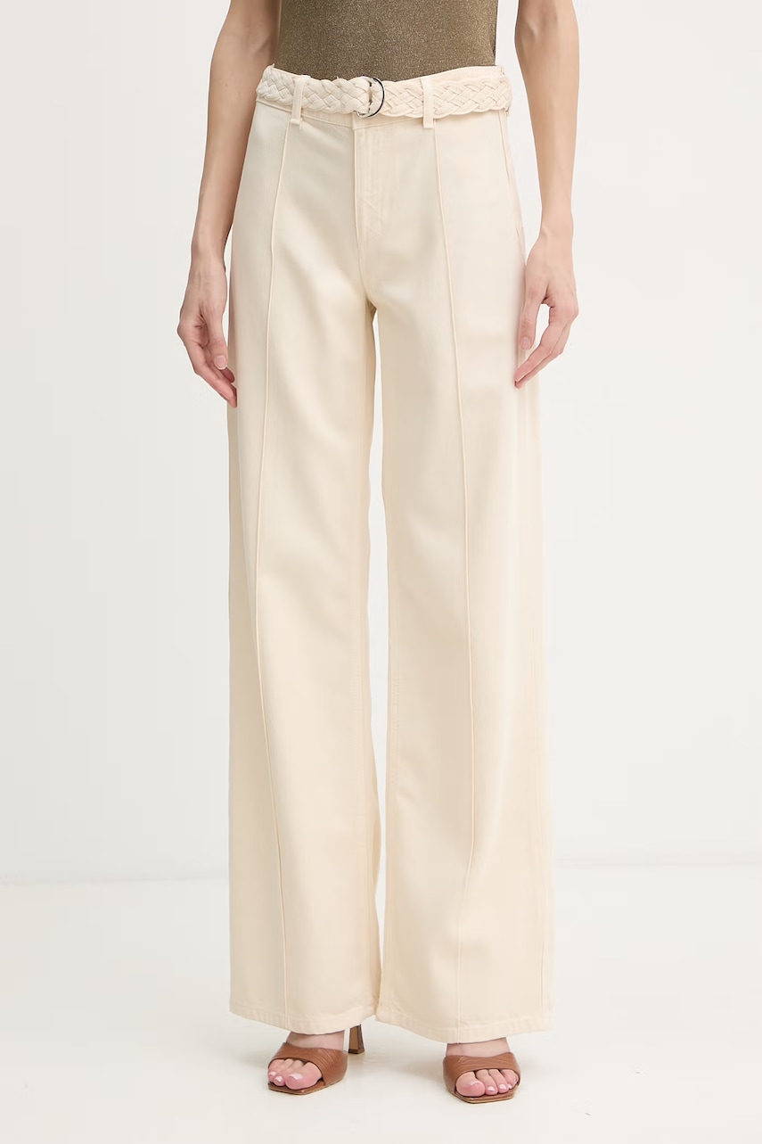 Liu Jo Παντελόνι wide leg γυναικείο λινό