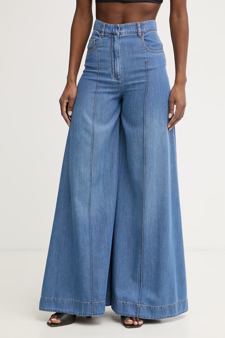Simona Corsellini τζιν wide leg γυναικεία