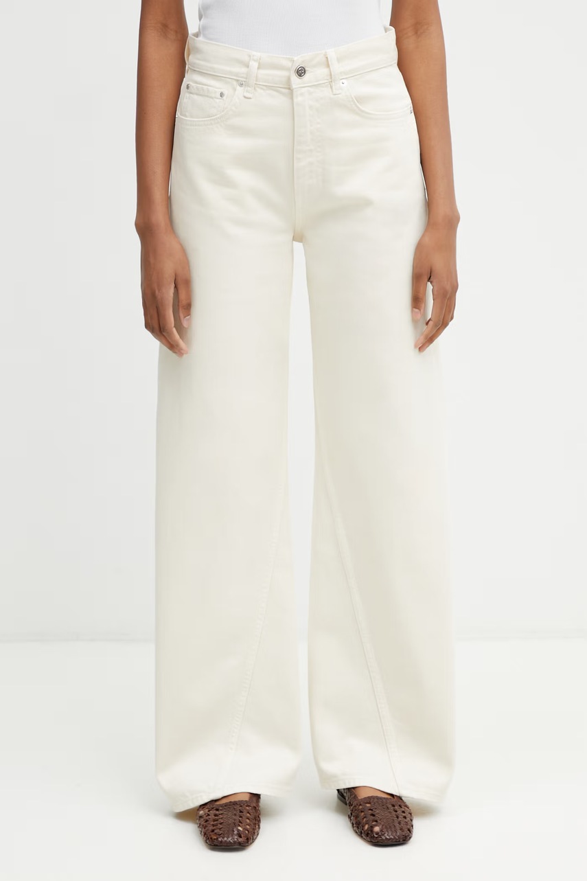 Anine Bing BRIE JEAN - CREAM jeansy relaxed fit damskie