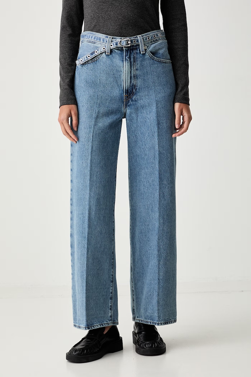 Levi's blugi wide leg pentru femei RIBCAGE WL BELTED