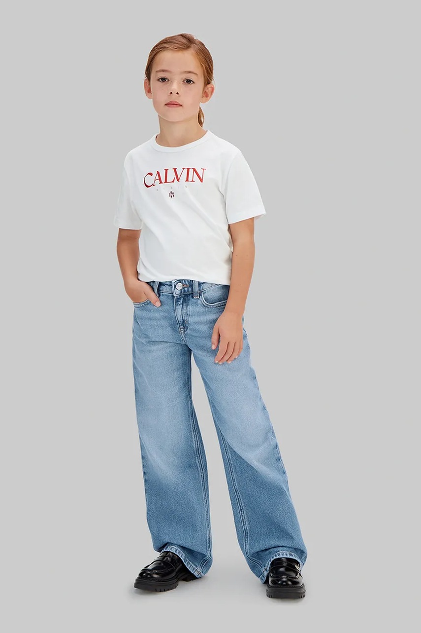 Levně Dětské rifle Calvin Klein Jeans HR WIDE IG0IG03053