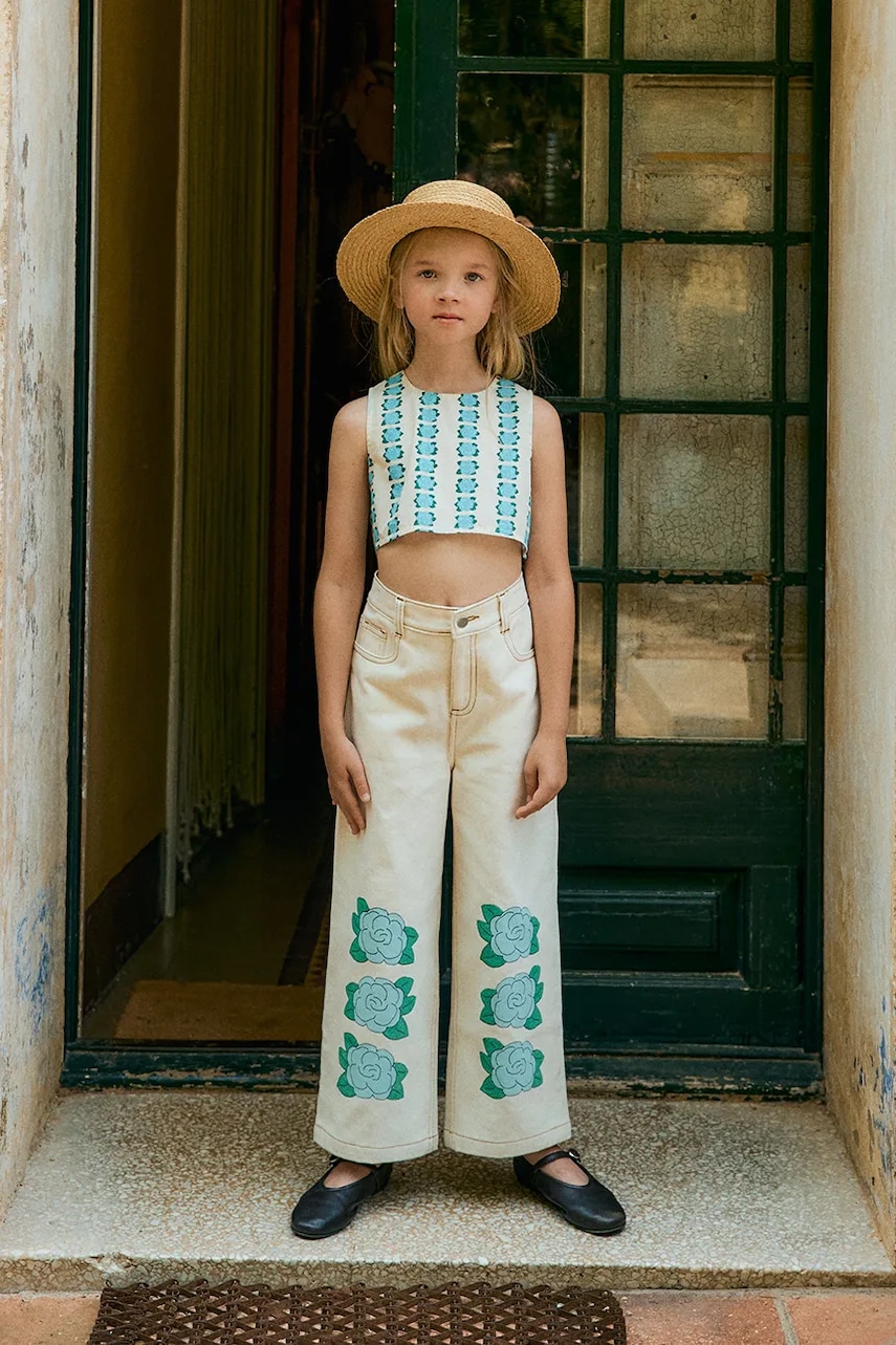 Tinycottons Παιδικά Τζιν BLUE FLOWER PRINT DENIM JEANS