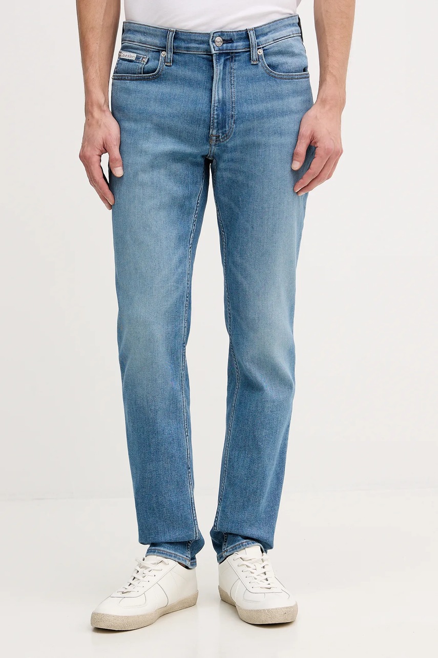 Levně Džíny Calvin Klein Jeans pánské, modrá barva, LV04RE776G