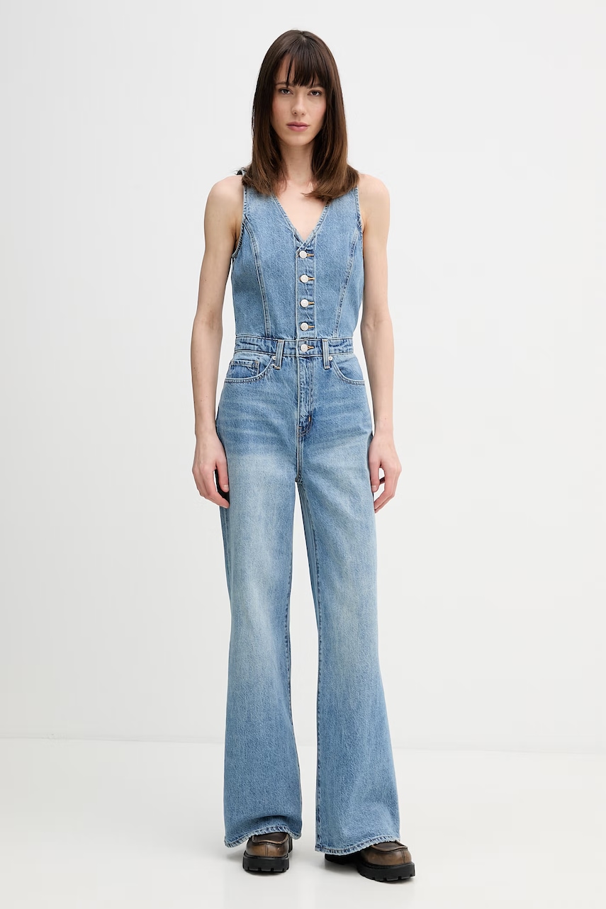 Levi's salopetă jeans DNM VEST WIDELG