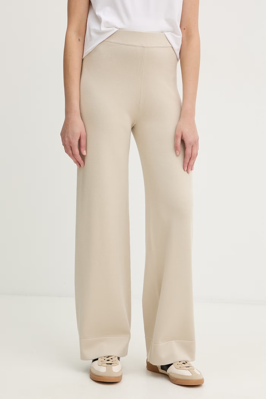 MM by Max Mara παντελόνι γυναικείο με βισκόζη RUM