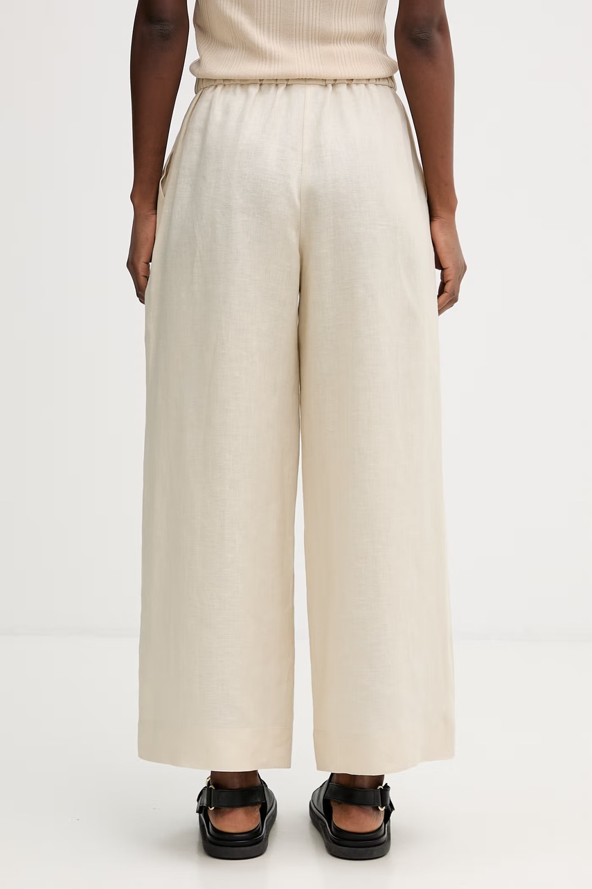 MM by Max Mara kalhoty dámské lněné CANNETI (obrázek 3)