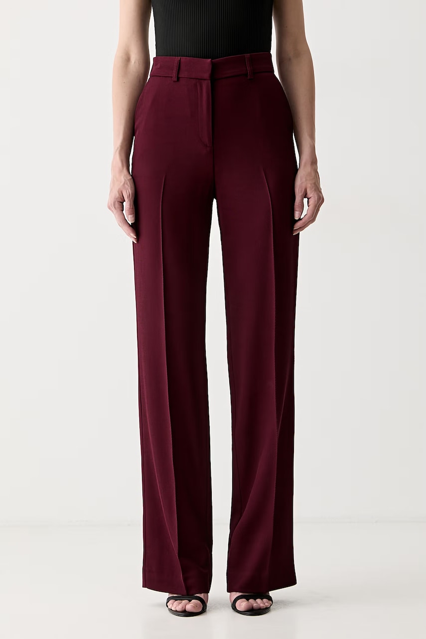 Marciano by Guess pantaloni regular pentru femei cu amestec de lână ABBY