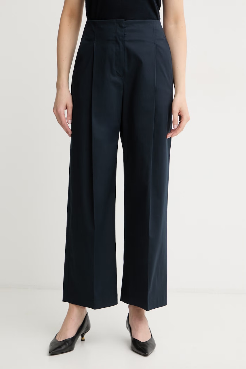BOSS pantaloni wide leg pentru femei din bumbac cu elastan Tulotta