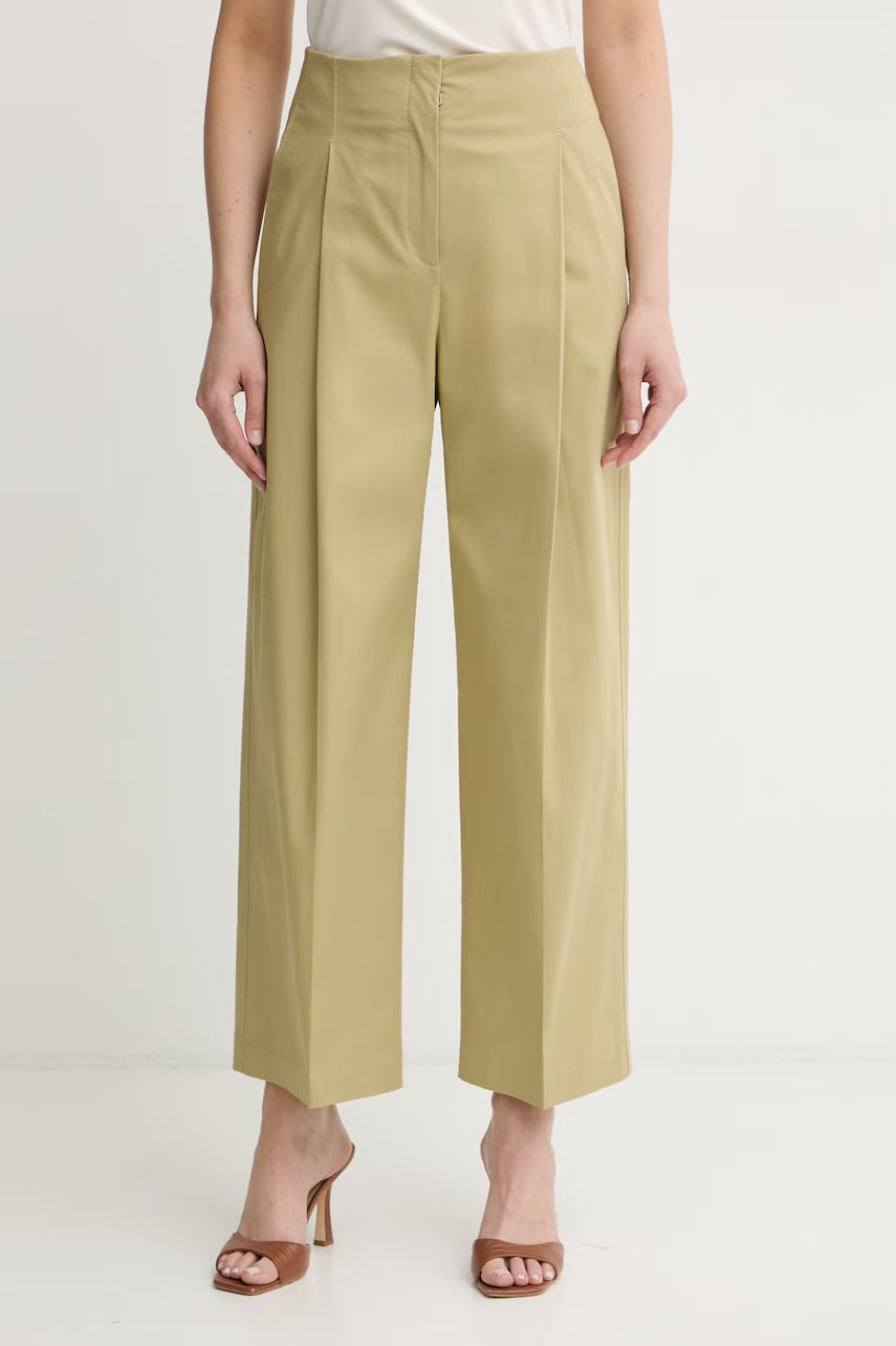 BOSS pantaloni wide leg pentru femei, din bumbac cu elastan Tulotta
