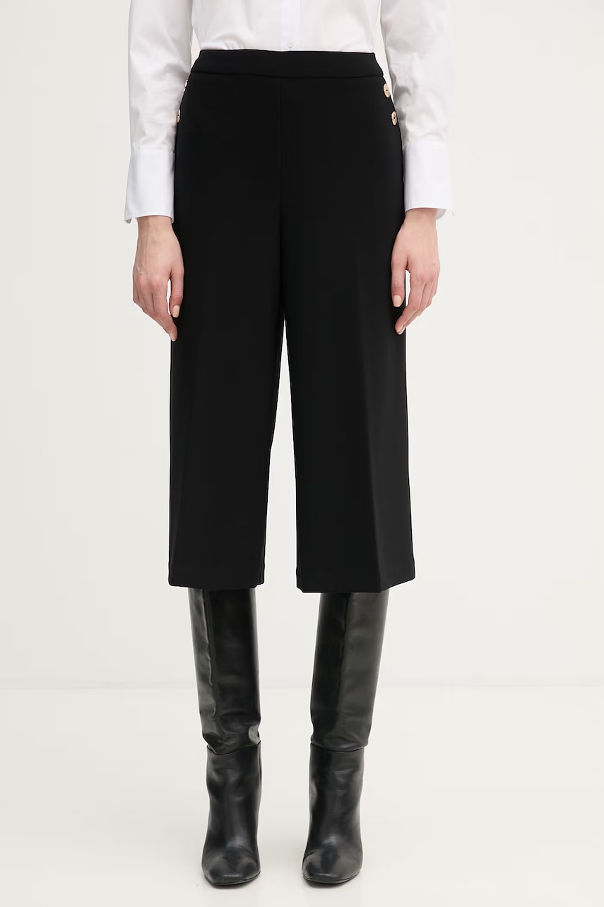 Joseph Ribkoff spodnie damskie kolor czarny fason culottes high waist 261105