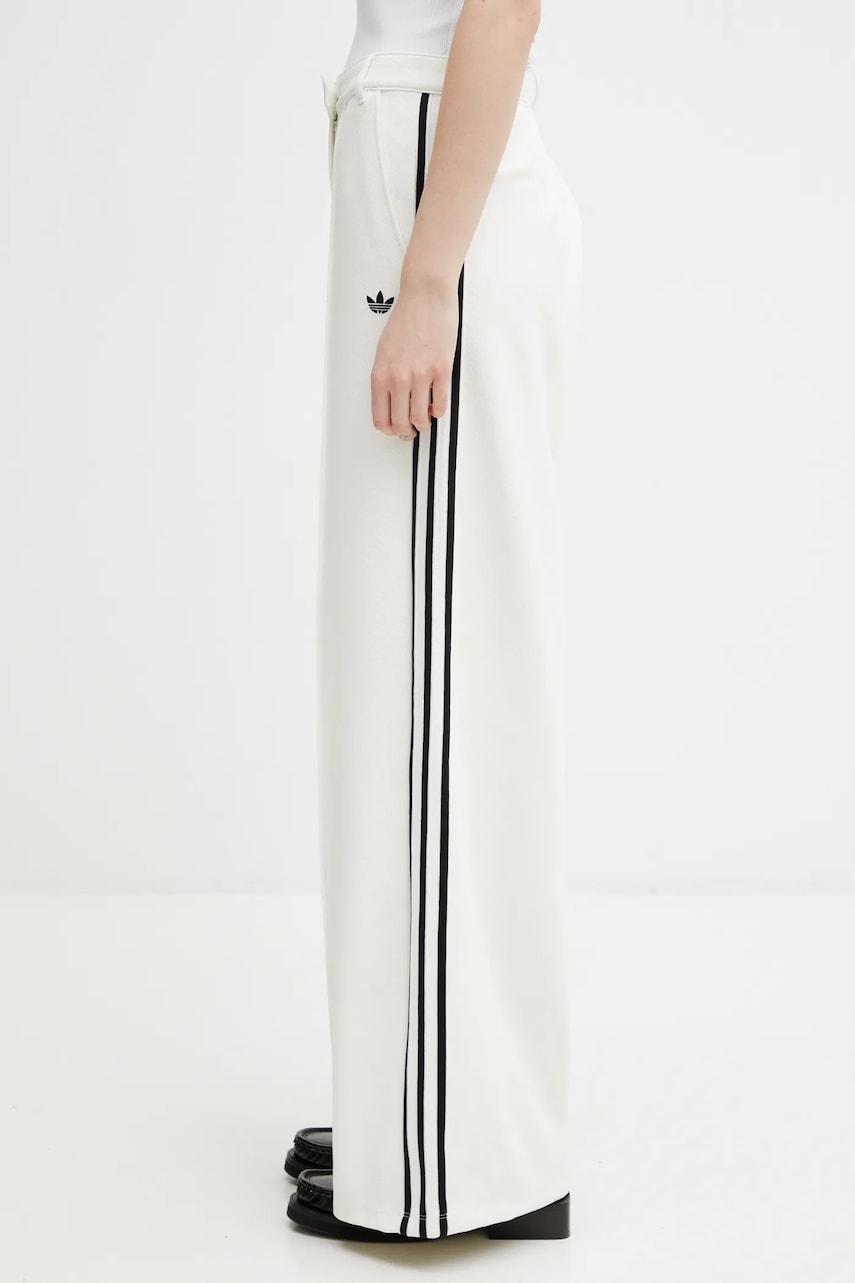 adidas Originals spodnie dresowe Manager Pants damskie kolor beżowy szerokie high waist KC9089