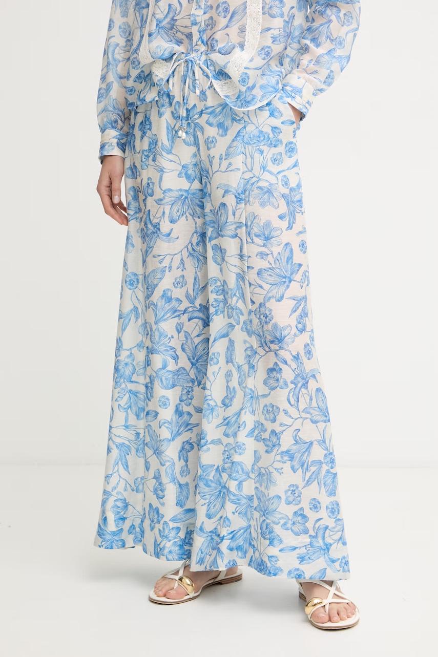 Twinset pantaloni palazzo de damă cu in