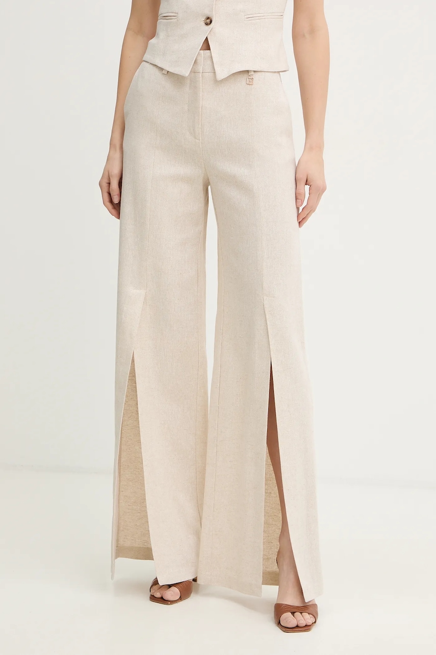 Παντελόνι με προσθήκη λινού Fracomina