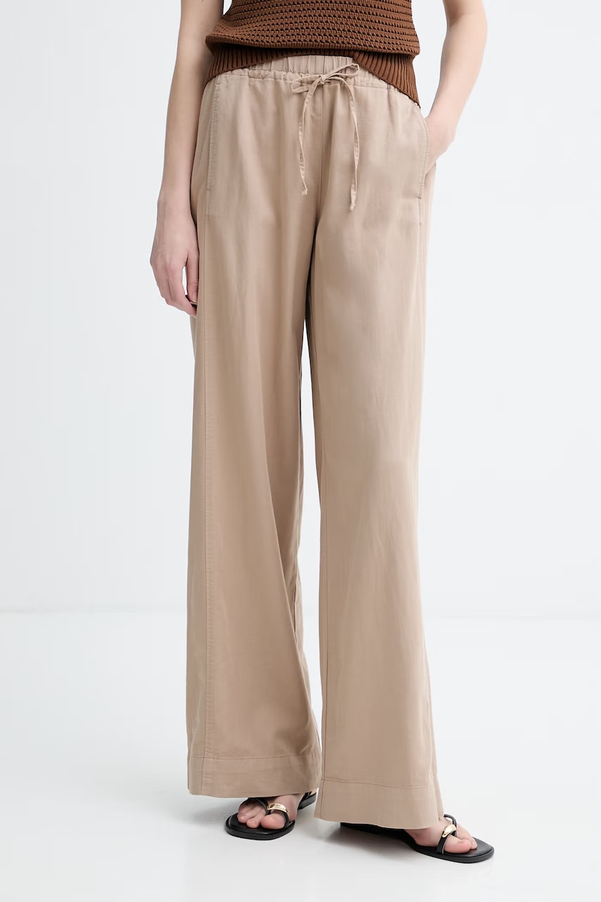 Marc O'Polo pantaloni wide leg pentru femei, cu amestec de in