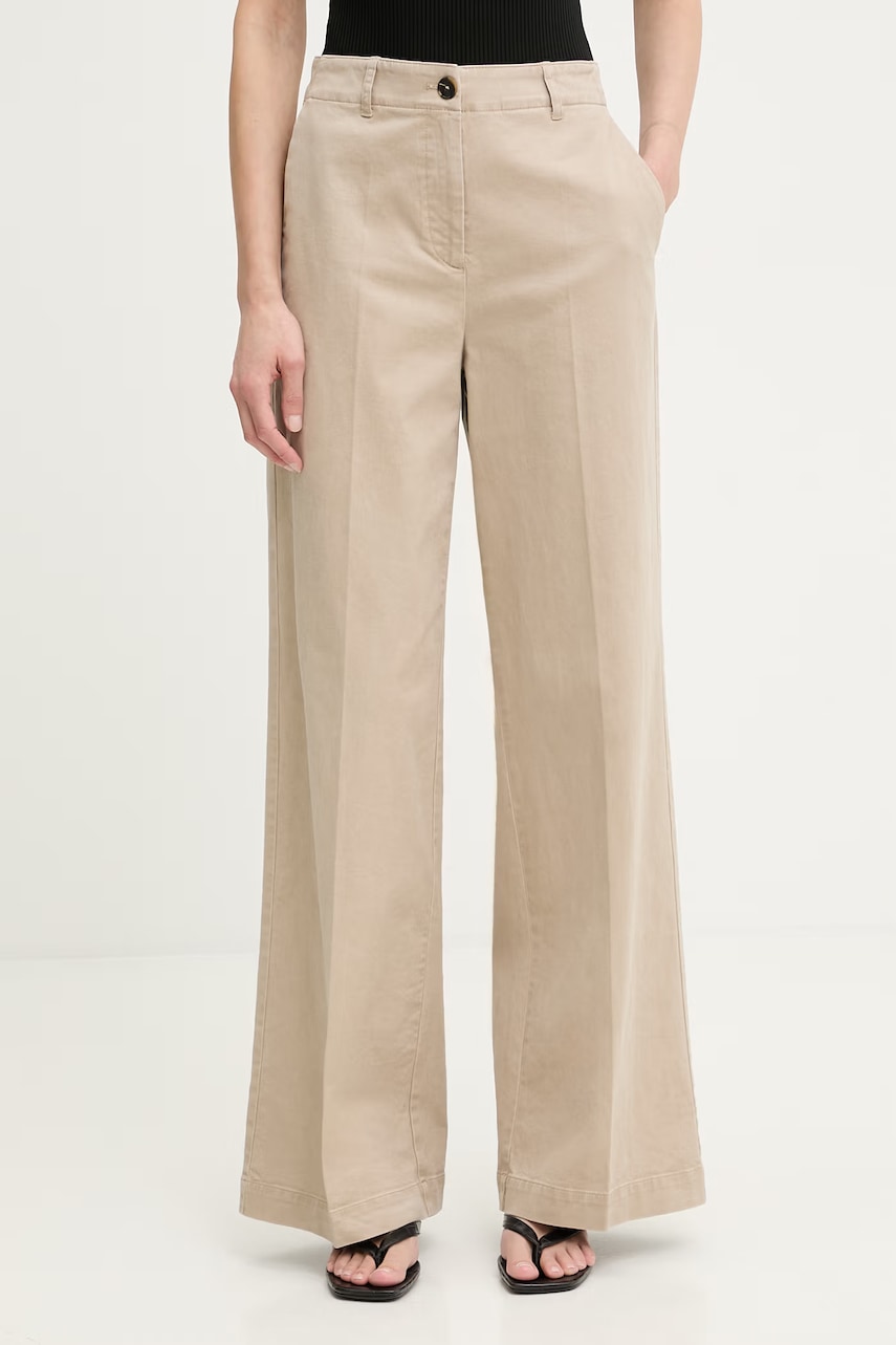 Marc O'Polo pantaloni wide leg pentru femei, din bumbac