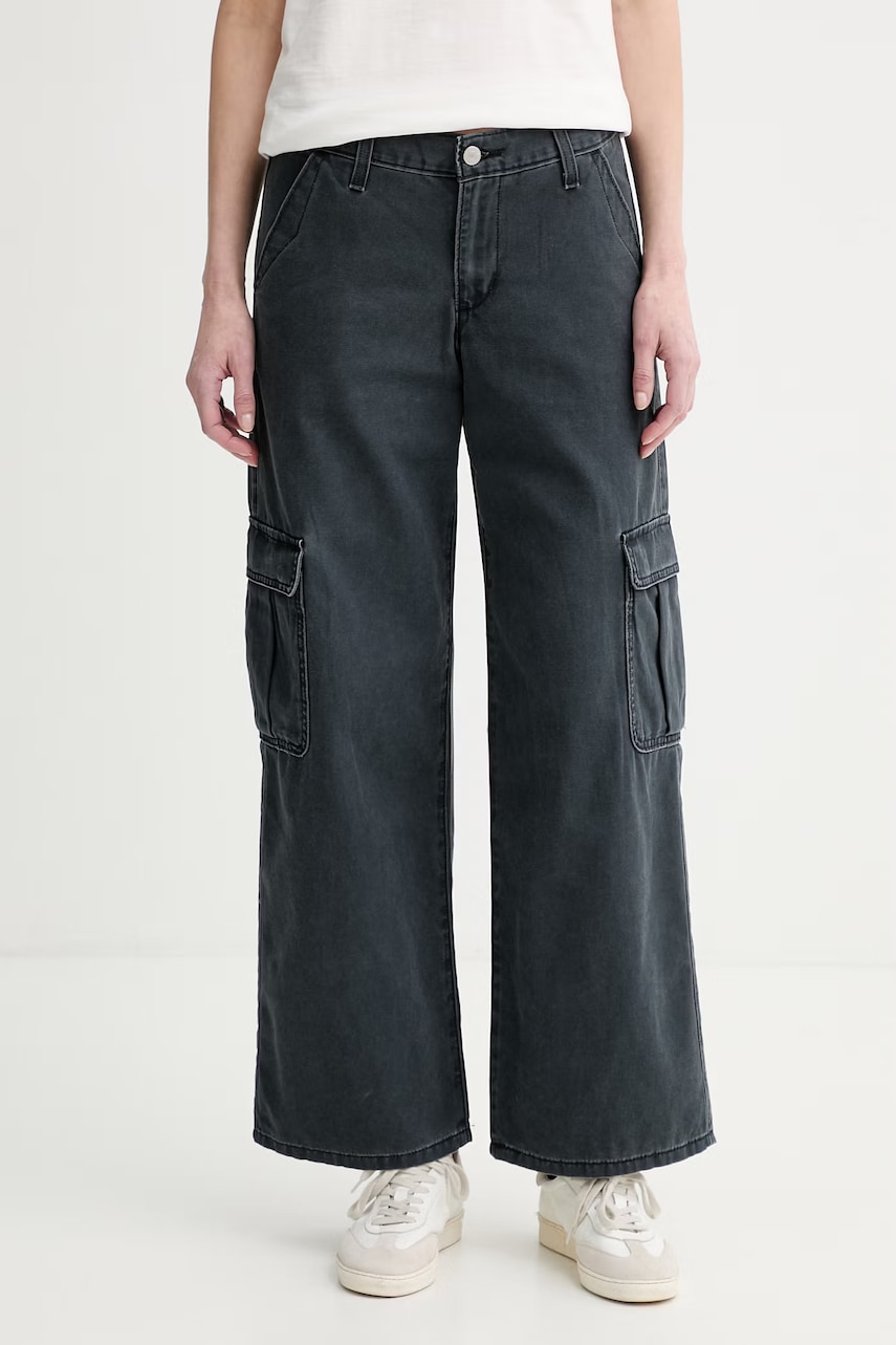 Levně Levi's kalhoty dámské bavlněné SUPERLOW LOOSE CARGO ND
