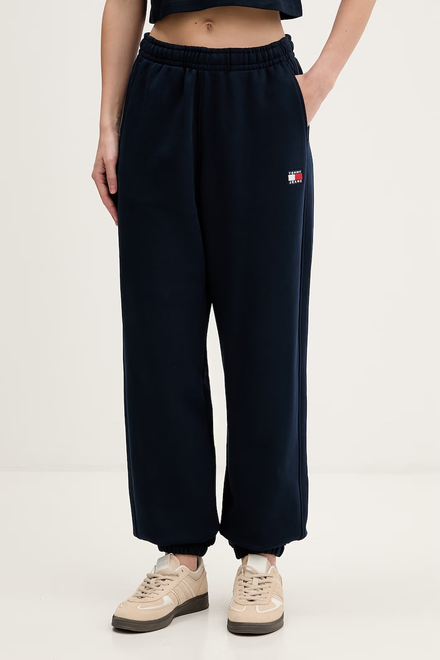 Tommy Jeans Παντελόνι επίσημο γυναικείο βαμβακερό DW0DW22780 σκούρο μπλε L,XL,XS,M,S