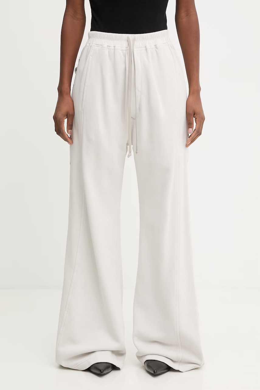 Rick Owens DRKSHDW Wide Pusher spodnie dresowe bawełniane damskie