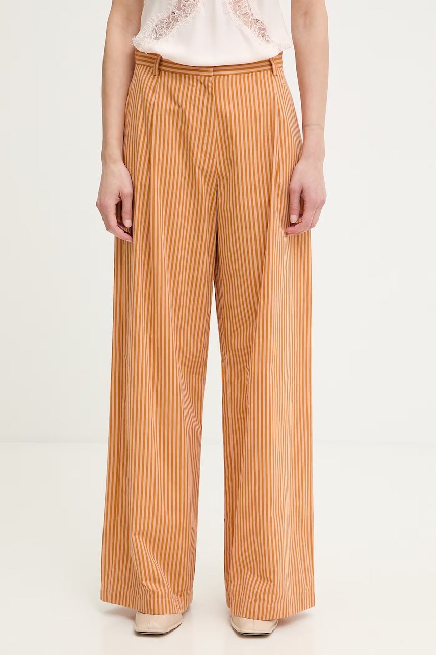 Sessun pantaloni wide leg pentru femei, din bumbac