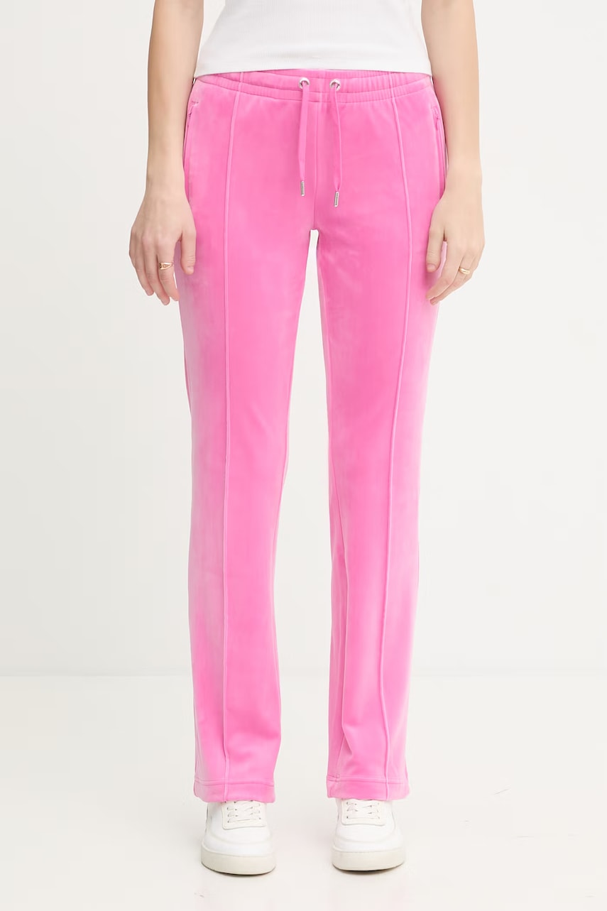 Juicy Couture teplákové nohavice dámske zamatové TINA COL OUT TR
