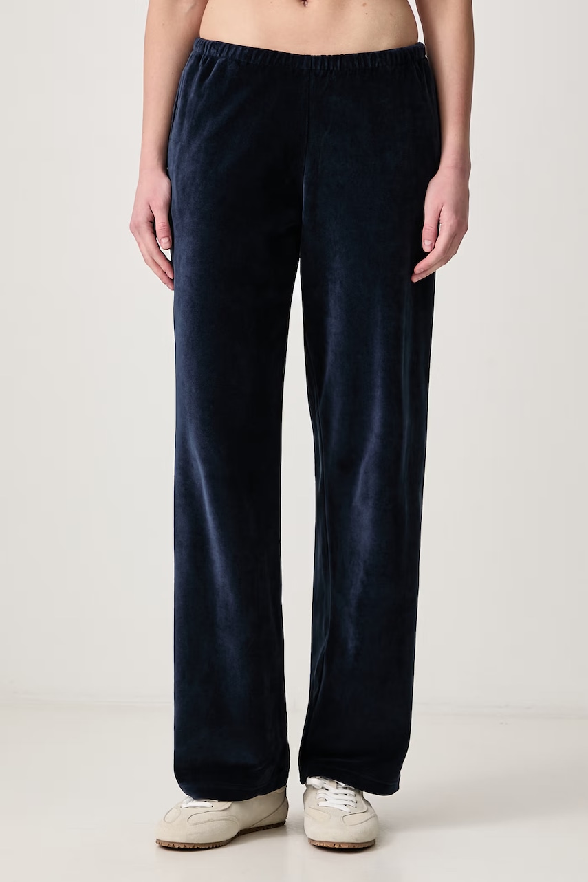 Sporty & Rich  Signature Logo Krystal spodnie dresowe welurowe damskie