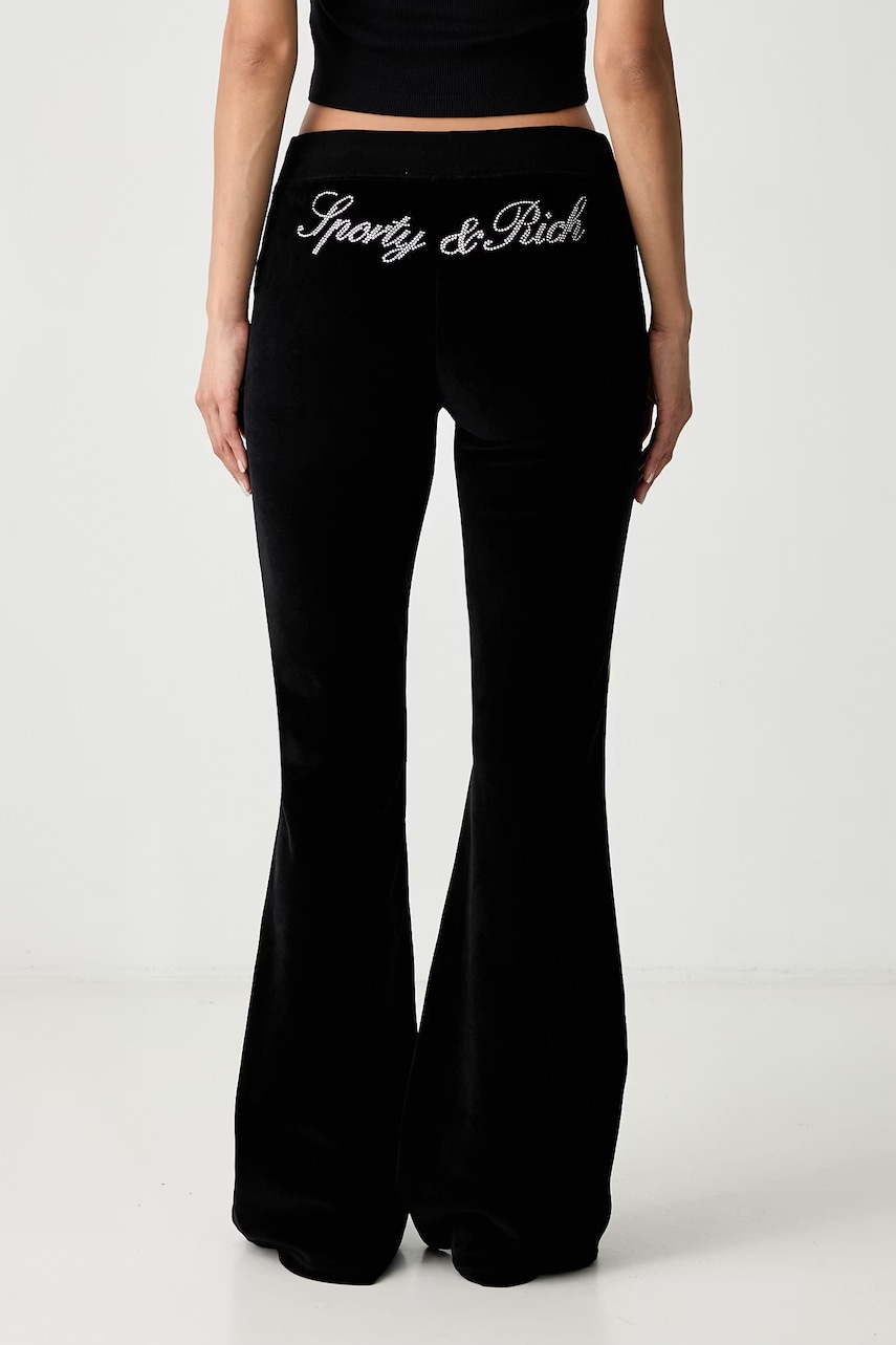 Sporty & Rich Signature Logo Krystal spodnie dresowe bawełniane damskie