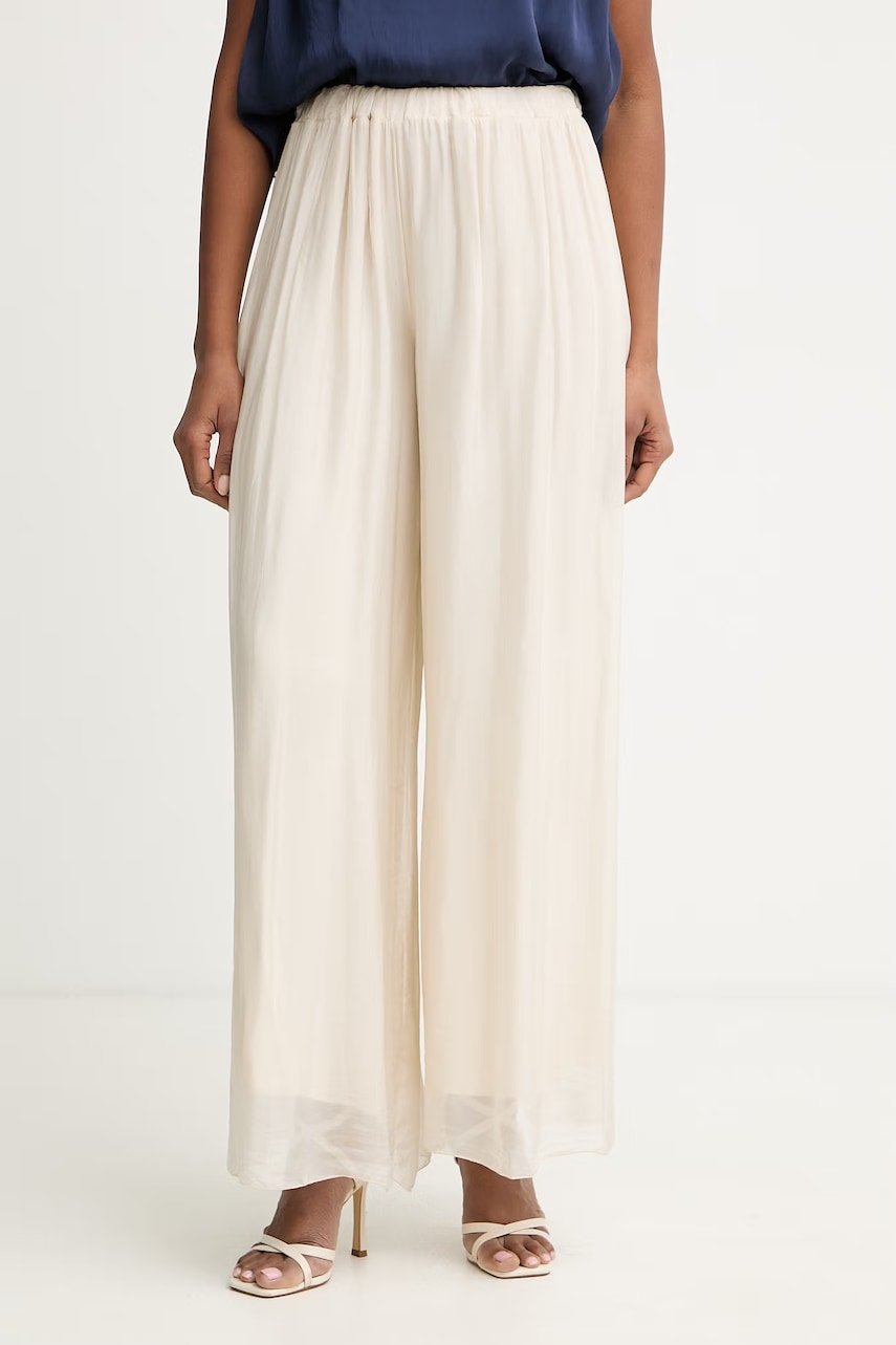 Haveone pantaloni palazzo pentru femei, cu amestec de mătase