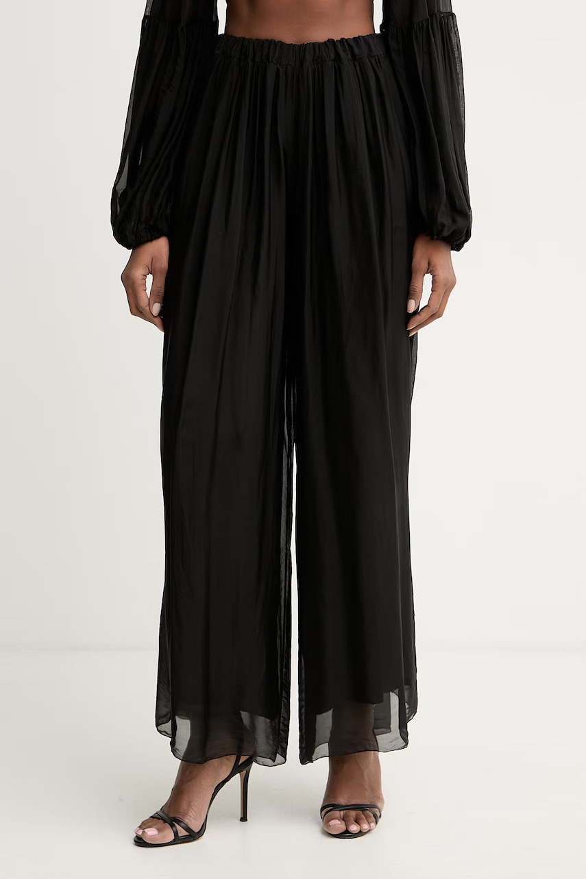 Haveone pantaloni palazzo pentru femei, cu amestec de mătase