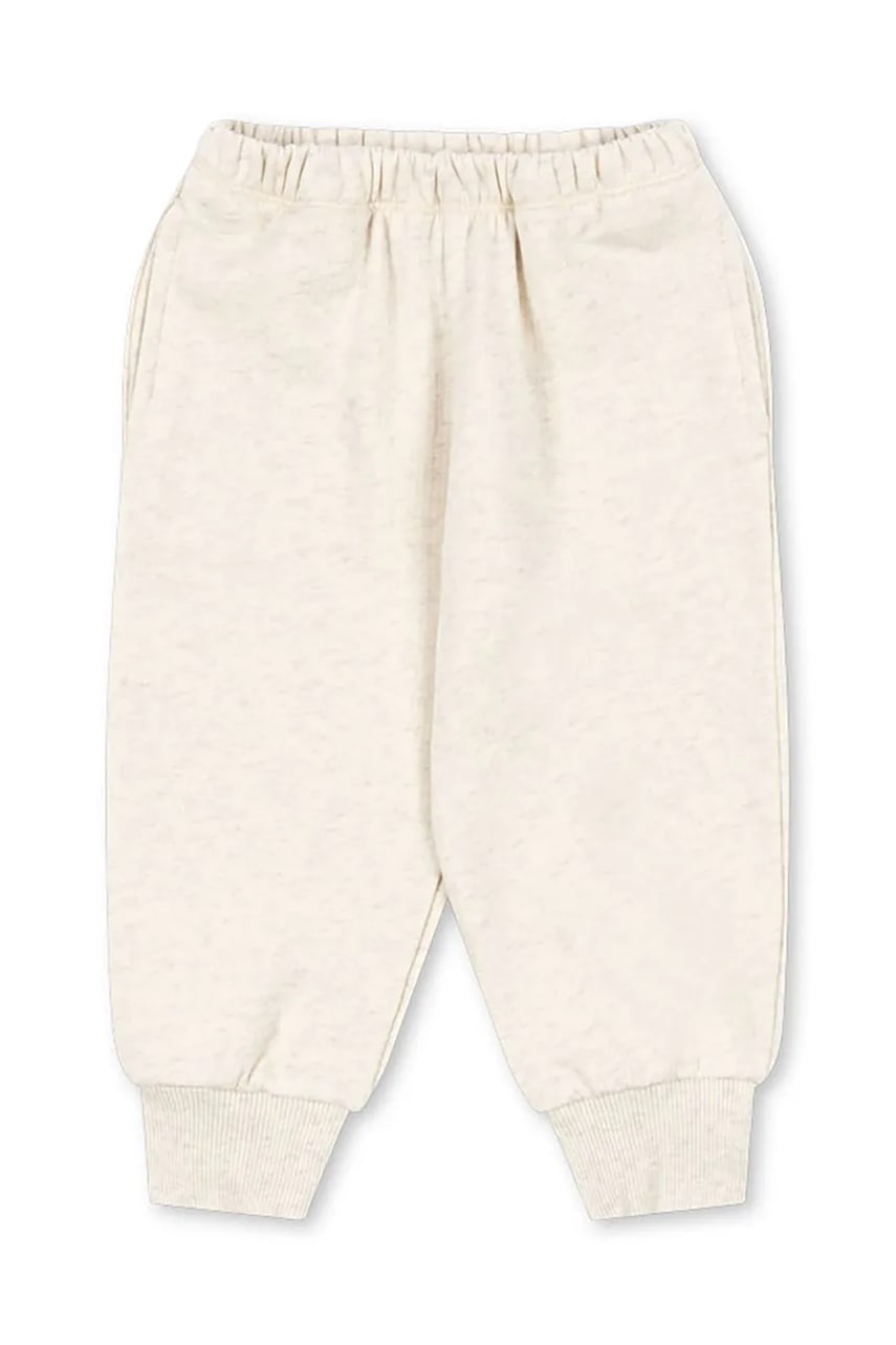 Konges Sløjd pantaloni de trening din bumbac pentru copii LOUPY LOU SWEAT PANTS OCS culoarea gri, melanj, KS104349