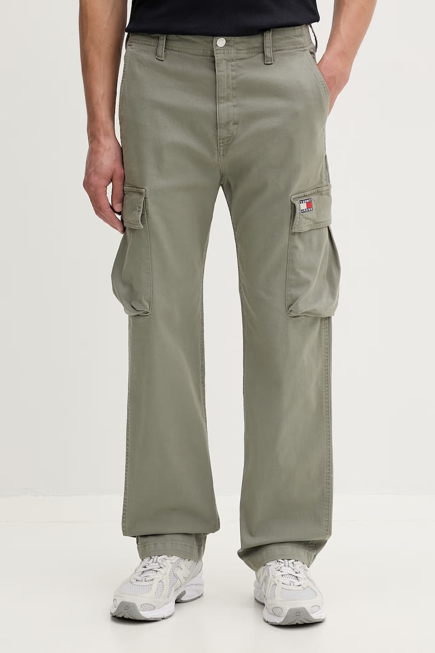 Tommy Jeans pantaloni cargo pentru bărbați din bumbac cu elastan