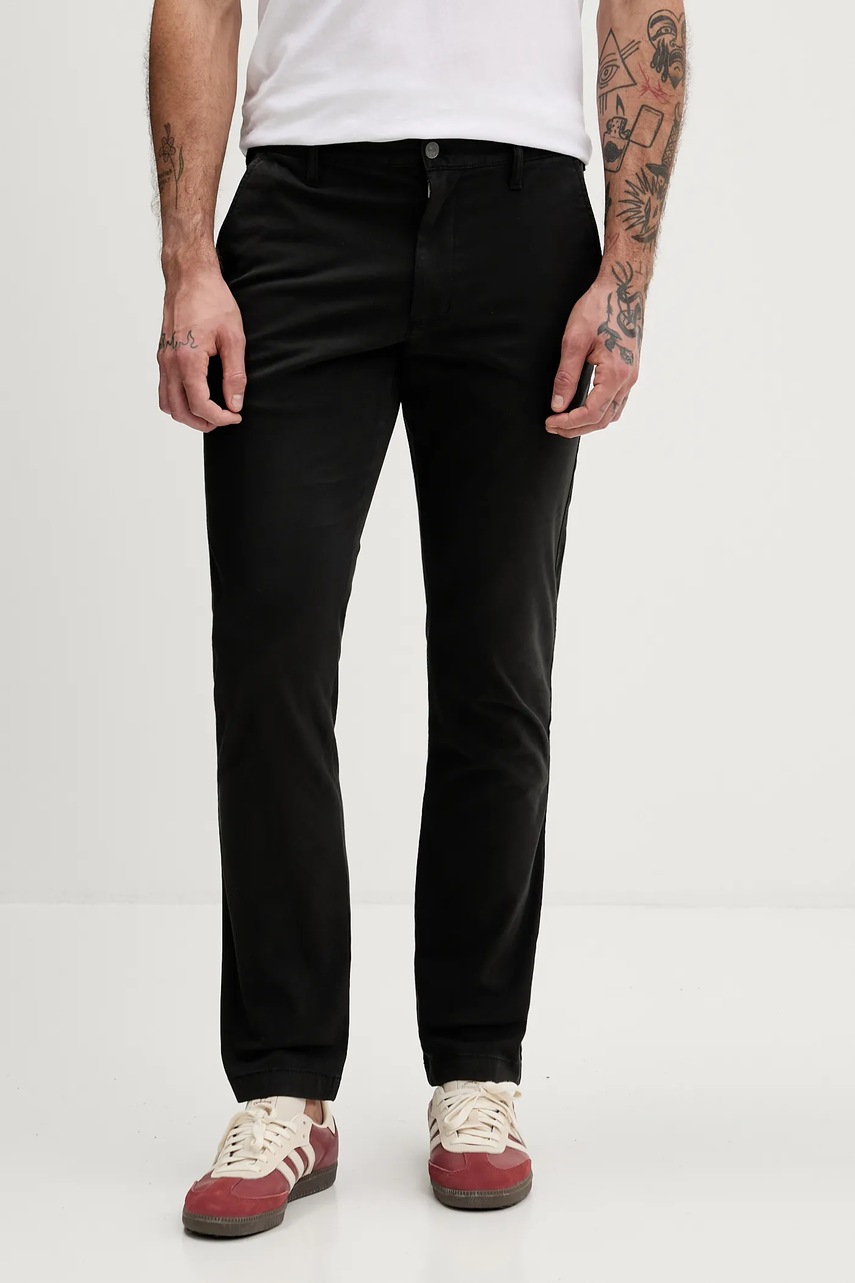 Tommy Jeans pantaloni bluză bărbătească neagră, croită, DM0DM22404